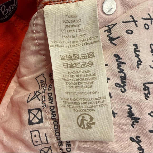 Boden Cambridge Ankle Skimmer Coral Orange Jeans 8L Preppy - Picture 12 of 13